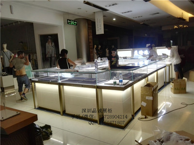 玉石彩宝珠宝专柜不锈钢珠宝展示柜制作厂家
